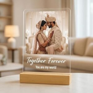 Custom Couple Photo Night Lamp | Engraved Photo Gift for Anniversary, Wedding & Valentine's Day
