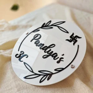 Personalized Acrylic Name Plate for Home | Custom Family Name Board
