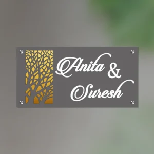 Personalized Premium Acrylic Name Plate | Custom Family Name Plate for Home Entrance